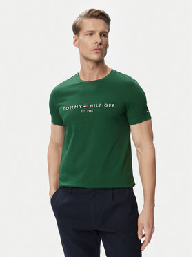 Tommy Hilfiger Tommy Hilfiger T-shirt Logo MW0MW11797 Tamno zelena Slim Fit