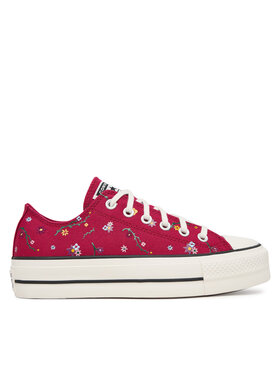 Converse Plátenky Converse Chuck Taylor All Star Lift Platform Embroidered Floral Patchwork A15535C Bordová