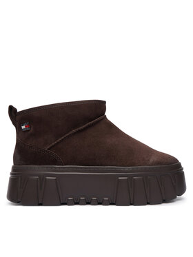 Tommy Jeans Μπότες Χιονιού Tommy Jeans Tjw Suede Platform Boots Wl EN0EN03158 Καφέ