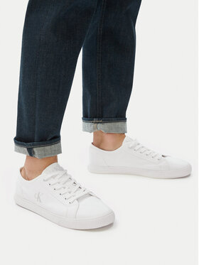 Calvin Klein Jeans Teniși Calvin Klein Jeans Ess Vulc Low Mg Canvas YM0YM01209 Alb