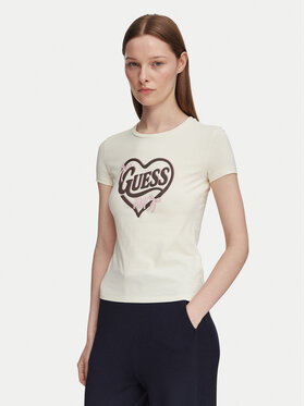 Guess Guess T-Shirt V6YI09 K4276 Ανοιχτό μπεζ Slim Fit