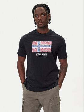 Napapijri Napapijri Camiseta S-Drapeau Ss NP0A891K Negro Regular Fit