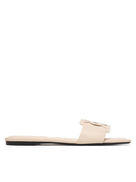 Calvin Klein Chanclas Calvin Klein Square Flat Sandal Emblem HW0HW03128 Écru