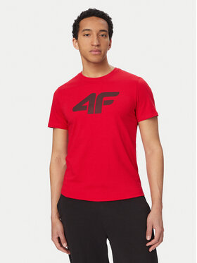 4F 4F T-shirt 4FAW23TTSHM0877 Crvena Regular Fit