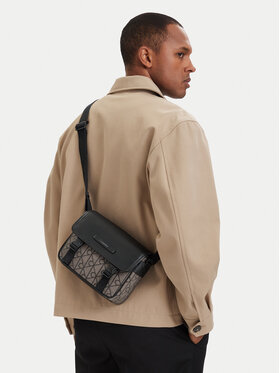 Calvin Klein Torbica za okrog pasu Calvin Klein Mixed Emblem Aop LV04D3451G Bež