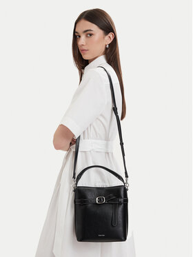 Calvin Klein Geantă Calvin Klein Buckle Mini Bucket Crossbody LV04F3550G Negru