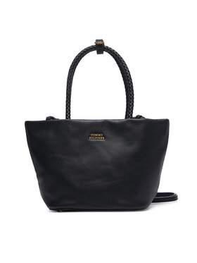 Tommy Hilfiger Kabelka Tommy Hilfiger Th Marina Bucket Leather AW0AW18739 Černá