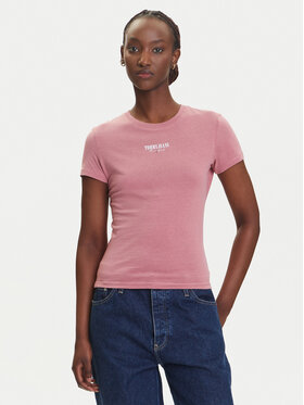 Tommy Jeans Tommy Jeans Póló Essential DW0DW20913 Rózsaszín Slim Fit