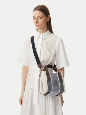 Tommy Hilfiger Ročna torba Tommy Hilfiger Th City Mini Satchel Jacquard AW0AW18732 Modra