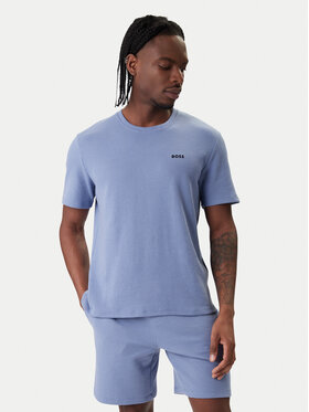 BOSS BOSS Camiseta Waffle 50535891 Celeste Regular Fit