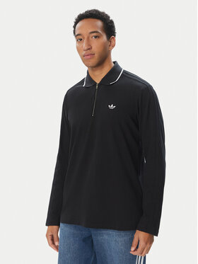 adidas adidas Polo 3 Stripes Engineered Rib Long Sleeve Polo KE4133 Negro Regular Fit