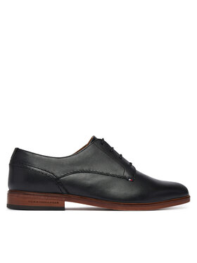 Tommy Hilfiger Halbschuhe Tommy Hilfiger Hilfiger Leather Dress Shoe FM0FM05777 Schwarz