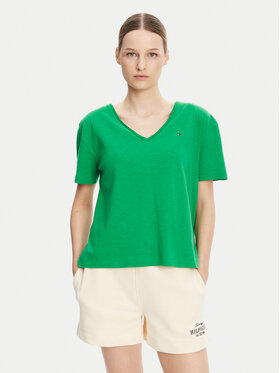Tommy Hilfiger Tommy Hilfiger Majica WW0WW43901 Zelena Relaxed Fit