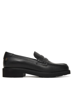 Tommy Hilfiger Chunky loafers Tommy Hilfiger Elettra Penny Leather FW0FW09360 Nero