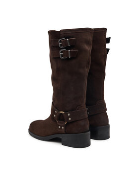 Tommy Jeans Botas de equitación Tommy Jeans Tjw Brushed Suede Biker Boots EN0EN03110 Marrón oscuro