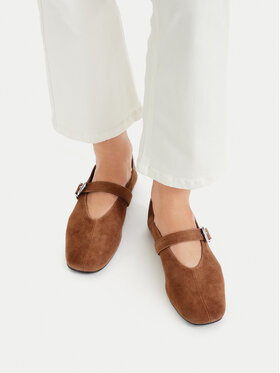 Tommy Jeans Μπαλαρίνες Tommy Jeans Tjw Ballerina Suede EN0EN03067 Καφέ