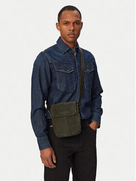 Tommy Hilfiger Umhängetasche Tommy Hilfiger Metal Logo Suede Crossbody Bag AM0AM14262 Grün
