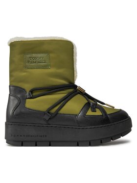Tommy Hilfiger Snehule Tommy Hilfiger Tommy Essential Snowboot FW0FW07504 Zelená