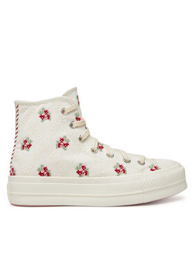 Converse Kedas Converse Chuck Taylor All Star Lift Platform Rose Cross Stitch A13659C Balts