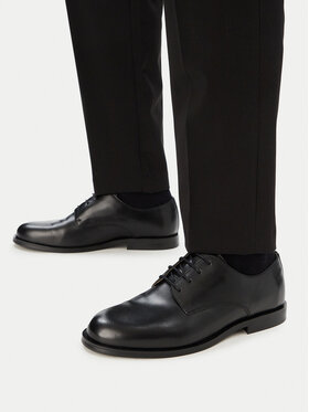 Calvin Klein Półbuty Calvin Klein Ess Rubber Derby Lth HM0HM02056 Czarny