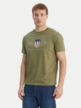 Gant Gant T-shirt Archive Shield 2003199 Verde Regular Fit