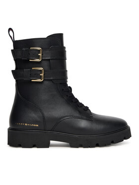 Tommy Hilfiger Зимни обувки Tommy Hilfiger Biker Laceup FW0FW08986 Черен