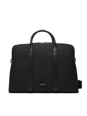 Calvin Klein Brašna na notebook Calvin Klein Embossed Woven Commuter LV04D3207G Černá