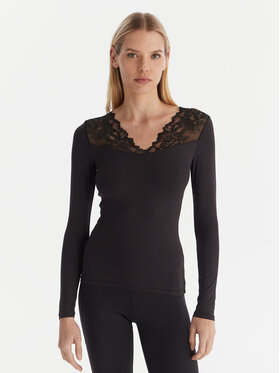 Ysabel Mora Ysabel Mora Pizsamablúz 19487 Fekete Slim Fit