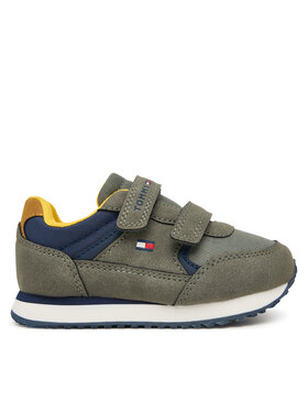 Tommy Hilfiger Сникърси Tommy Hilfiger Low Cut Velcro Sneaker T1X9-35253-1960 M Зелен