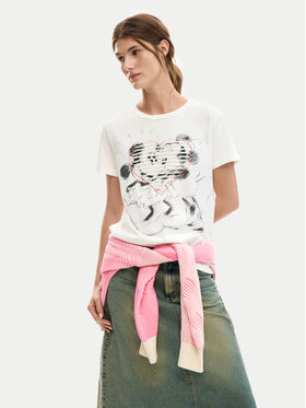 Desigual Desigual Camiseta Core Mickey 26SWTK42 Blanco Regular Fit