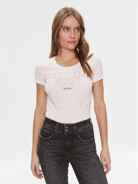 Guess Guess Футболка W4RI35 J1314 Рожевий Slim Fit