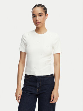 ONLY ONLY Camiseta Femke 15369336 Crema Slim Fit