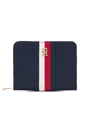 Tommy Hilfiger Peněženka Tommy Hilfiger Th Icon Med Za W/Flap Nylon Corp AW0AW19164 Tmavomodrá