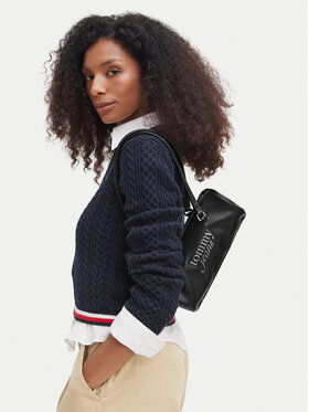 Tommy Jeans Geantă Tommy Jeans Tjw Bold Script Shoulder Barrel AW0AW19055 Negru