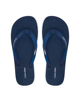 Calvin Klein Šlepetės per pirštą Calvin Klein Logo Strap HM0HM02105 Tamsiai mėlyna