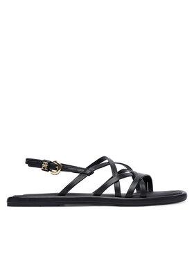 Tommy Hilfiger Sandales Tommy Hilfiger Flat Strappy FW0FW09220 Melns