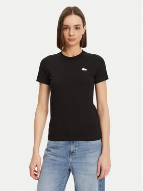 Lacoste Lacoste Футболка TF9246 Чорний Slim Fit