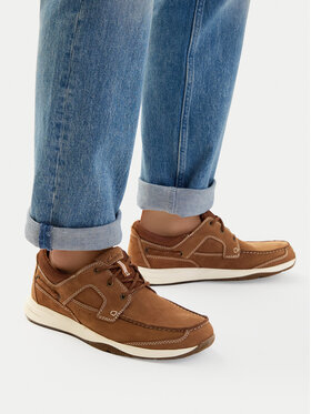 Clarks Туфлі Clarks Sailview Lace 26176971 Коричневий