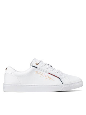 Tommy Hilfiger Sneakersy Tommy Hilfiger Signature Sneaker FW0FW06322 Biela