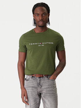 Tommy Hilfiger Tommy Hilfiger Camiseta Logo MW0MW11797 Verde Slim Fit