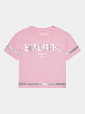 Guess Guess Póló J4RI08 K6YW4 Rózsaszín Regular Fit