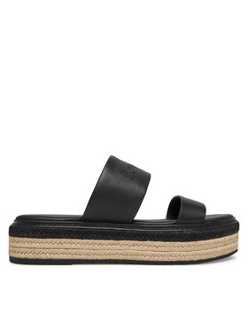 Calvin Klein Espadrilles Calvin Klein Flatform Wedge Slide - He HW0HW02374 Melns