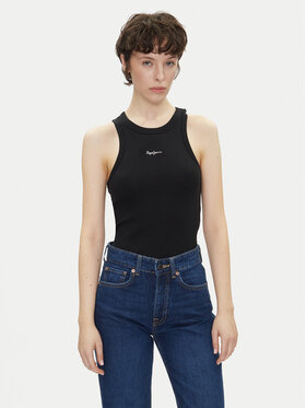 Pepe Jeans Pepe Jeans Топ Marian PL506035 Чорний Slim Fit