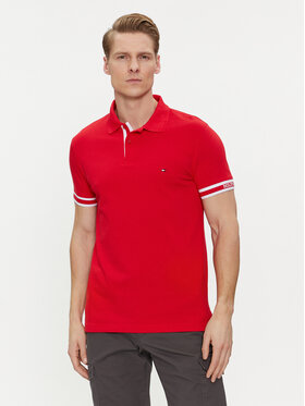 Tommy Hilfiger Tommy Hilfiger Pólóing Monotype MW0MW34737 Piros Slim Fit