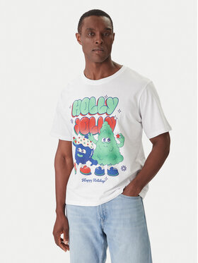 Jack & Jones Jack & Jones Футболка Holiday Cartoon 12287550 Білий Relaxed Fit