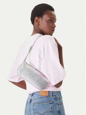 Tommy Jeans Handtasche Tommy Jeans Tjw Must Metallic Shoulder Bag AW0AW18457 Silberfarben