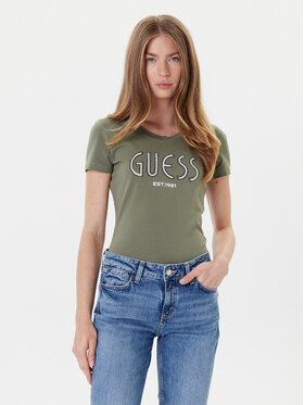 Guess Guess Футболка W5YI05 J1314 Хакі Regular Fit