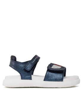 Tommy Hilfiger Sandalen Tommy Hilfiger Strass Heart Velcro Sandal T1A2-32752-1367 S Dunkelblau