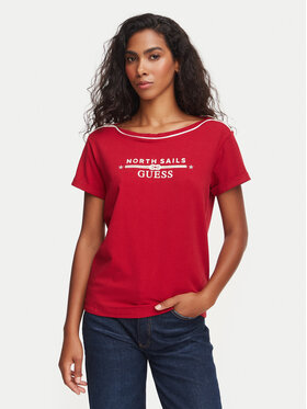 Guess Guess T-Shirt W6YI58 K5317 Σκούρο κόκκινο Regular Fit