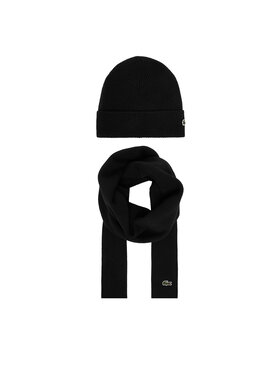 Lacoste Комплект шал и шапка Lacoste RB5385 Черен
